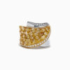 Two-Tone Yellow Pavé Statement Ring