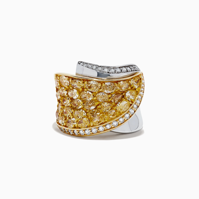 Two-Tone Yellow Pavé Statement Ring