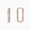 Rose Gold Pavé Link Hoop Earrings